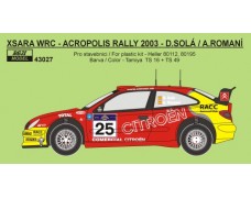 Decal – Citroen Xsara WRC Rally Acropolis 2003